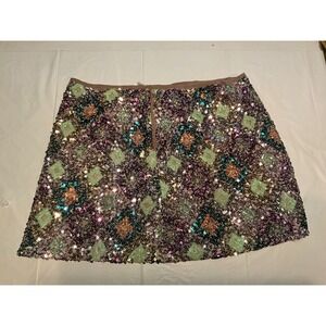 ZARA Embellished Sequin Mini Skirt Geometric NYE Ready!